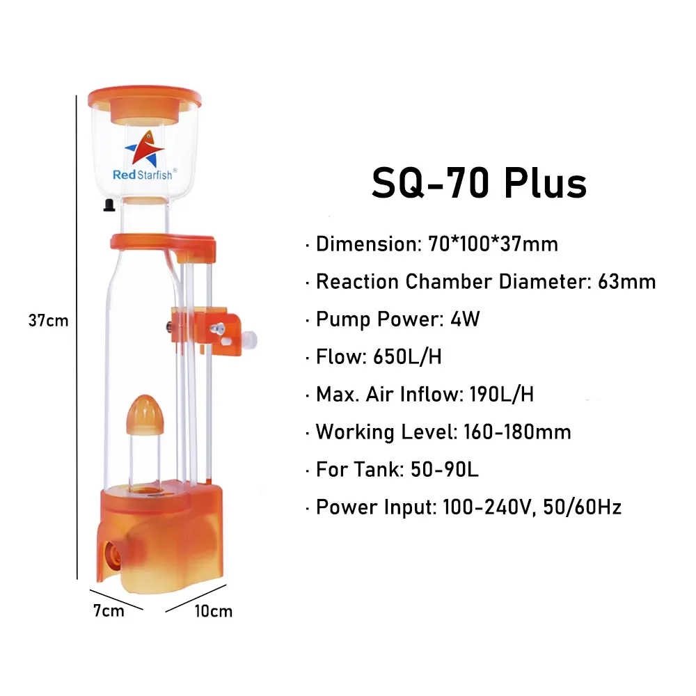 DC Red Starfish SQ70/SQ90 Plus Protein Skimmer for Saltwater