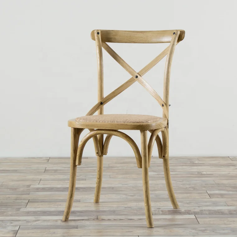 Wholesale Wood Stackable Cross X Back Vintage Dinning Room Chair Wooden Use
