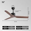 52inch -Black + walnut color