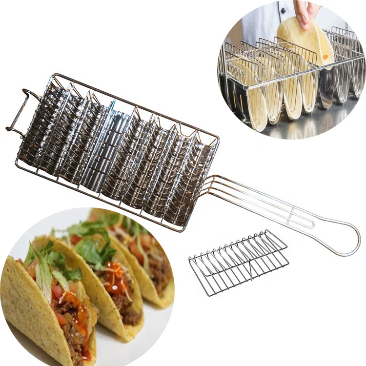 4 6 8 стеллажи для выставки товаров Taco корзина раковины картофеля фри в виде корзинок из нержавеющей стали фритюрница Тако держатель с ручкой буррито и лепешки