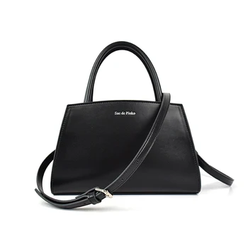 2021 brand bags oem logo patent shiny leather handbags black polyester cotton fabric linen women handbags for office lady