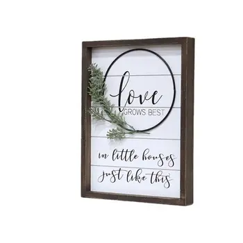 Wholesale Custom Fashionable Home Decoration Wooden Frame Metal Wall Decor Hanging Wood Signs