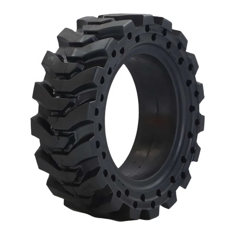 Solid Rubber Tire Forklift Industrial Trailer Skid Steer 10x16.5 12x16 ...
