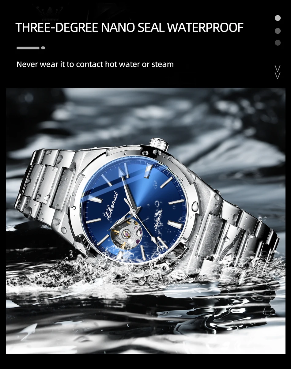 CHENXI 8856 Luxury Men's Mechanical Watch with Luminous Glass for