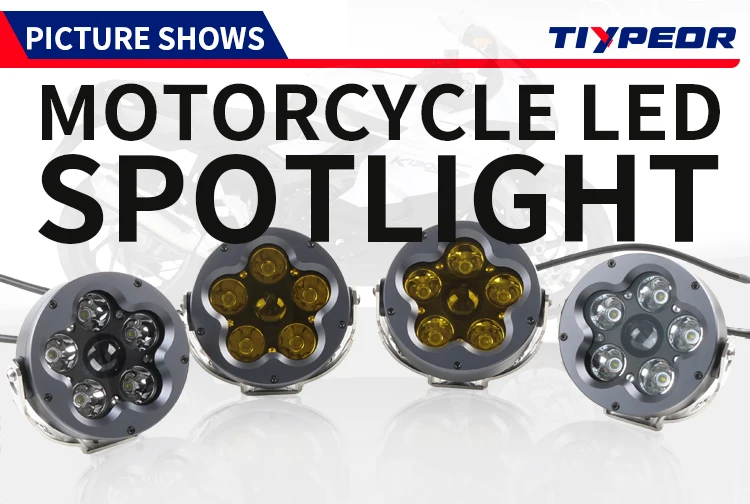 TIYPEOR Super Bright High Power Headlamp Auxiliary Headlight CNC Aluminum Daytime Running Light for Off-road Motorcycle ATV SUV factory