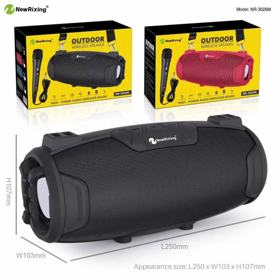 NewRixing NR3026 Bluetooth FM Radio Wireless Speaker - Portable