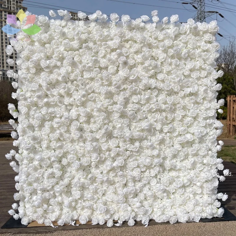 SW Artificial Flower Mat Multicolor Cloth Based Wall Decor Colorful Rose Flower Flower Wall 8x8 Decoration Floral Wall Backdrop