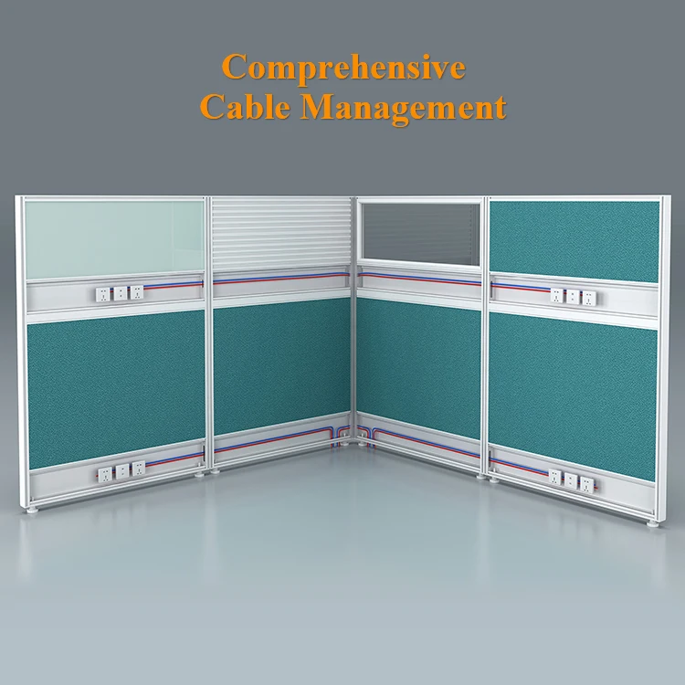 Wholesale Modern Office Table Design Modular X-shape 4 Seater Office Workstation Fabric Material Aluminum Office Partition