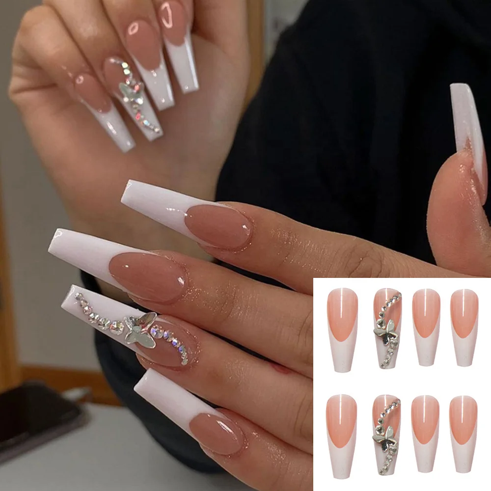 500 Acryl-Nagelspitzen KADS – 10 Größen, Transparent, Natürlich, Weiß, Mit Aufbewahrungsbox