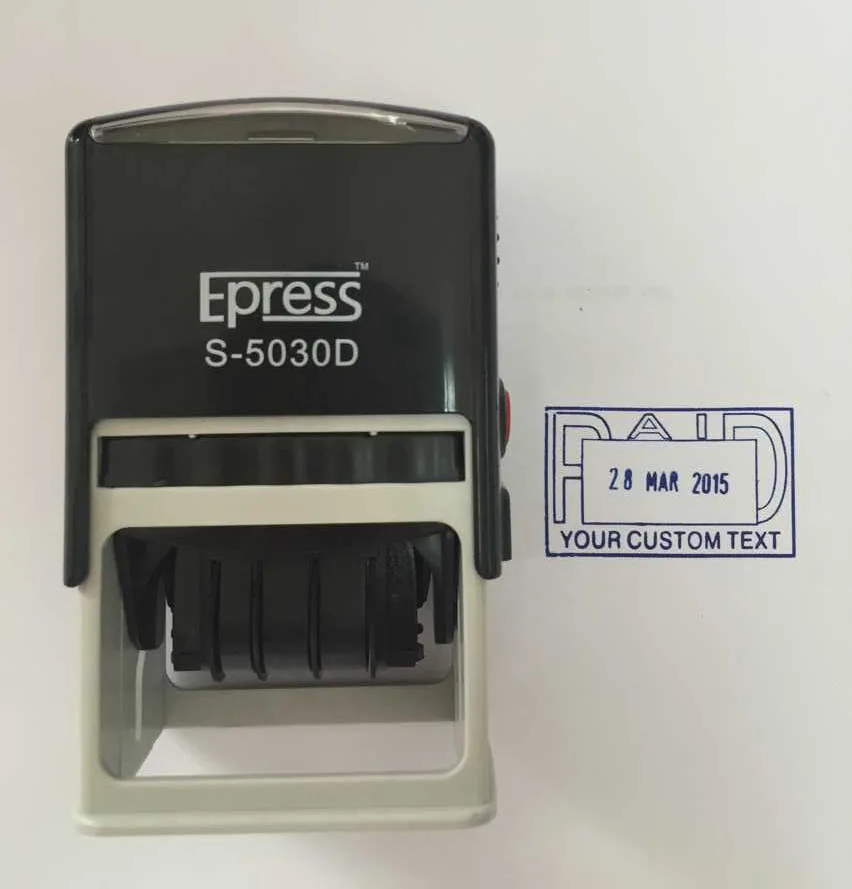 ZIGEL D50 Date Stamp With PAID - Self Inking Date Stamp - Blue/Red - View #9