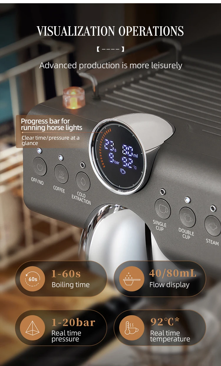 20bar New Hot Iced Semiautomatic Cold Brew Coffee Maker Espresso