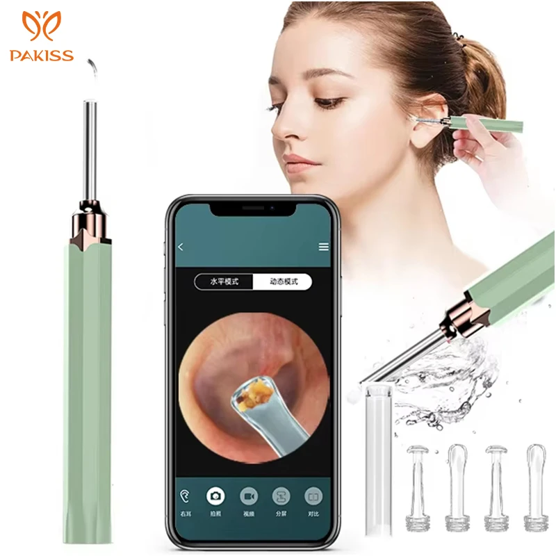 PAKISS High Quality Household 1080 HD Cleaning Otoscope Wifi Endoscope Earpick Smart Visual Ear Cleaner