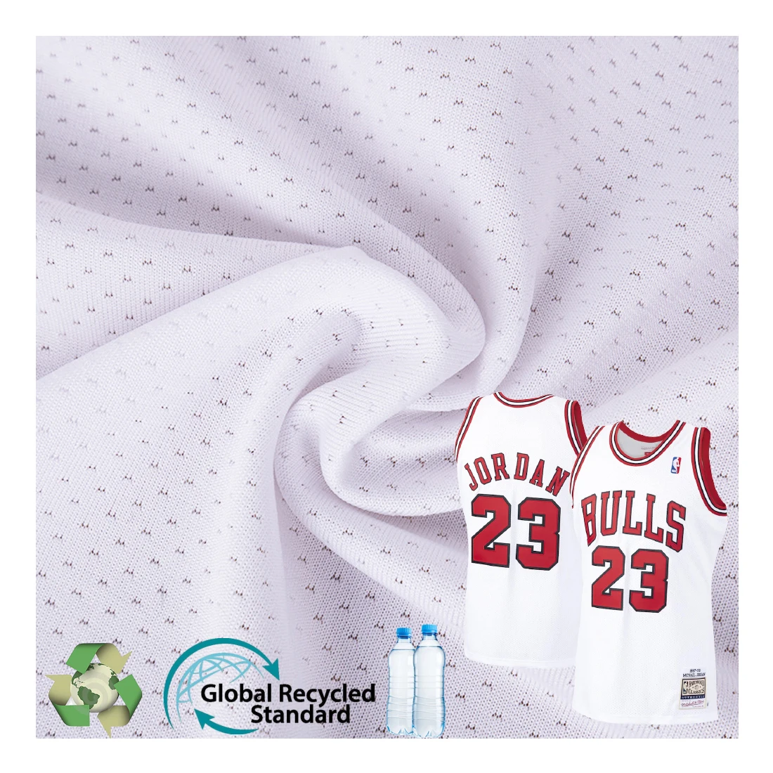 China China Cheap price Black Sportswear Fabric - Soft Recycled Polyester  RPET Pet Mesh Milky Jersey Fabric Made From Recycled Plastic Bottles For  T-shirt Sportswear – Kuanyang Manufacturer and Supplier