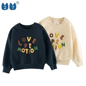 Custom Wholesale 1-10 Years Cotton Toddler Kids Printed Fleece Sweatshirt Winter Thick Kids Oversized Sweatshirt