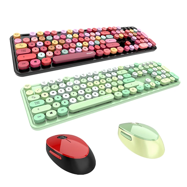 green keyboard with round keys