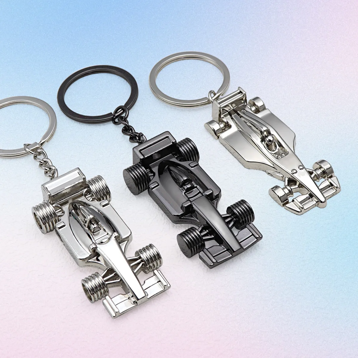 Custom Sublimation Personalized 3d Metal Keyring F1 Racing Key Chains Business Gifts Metal All-Wheel Car Keychain