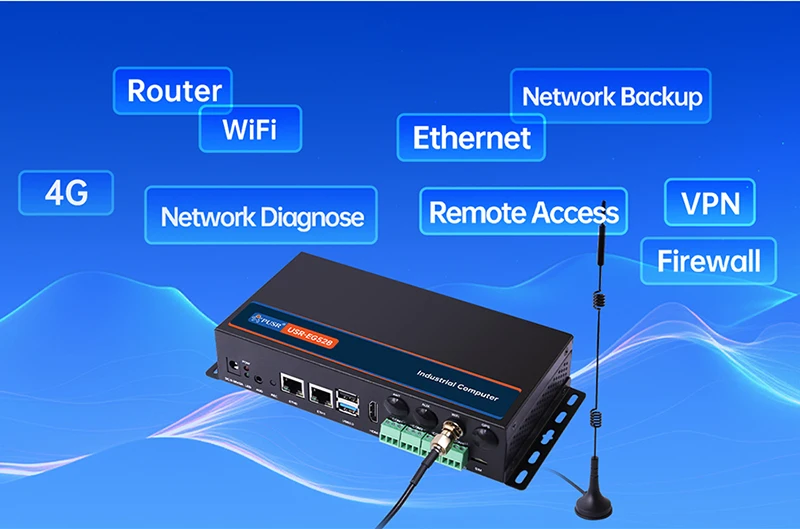PUSR ARM Linux Desktop Industrial Computer DDR4 Ubuntu 24.04 RK3562 4G WiFi Ethernet Network Support PLC HDMI Mini PC USR-EG528