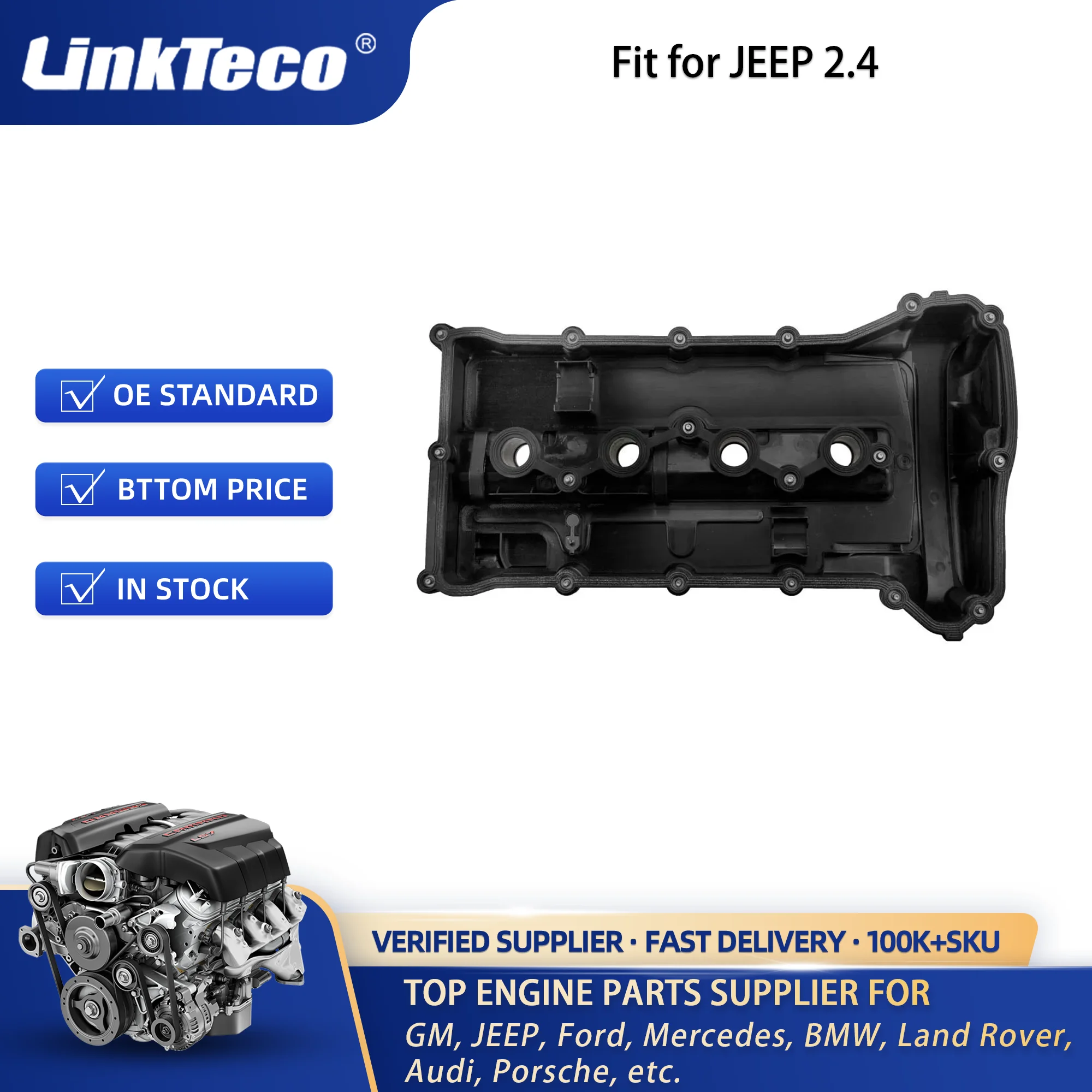 Linkteco Valve Cover Complete for Chrysler 200 Sebring Cirrus 2.4L 