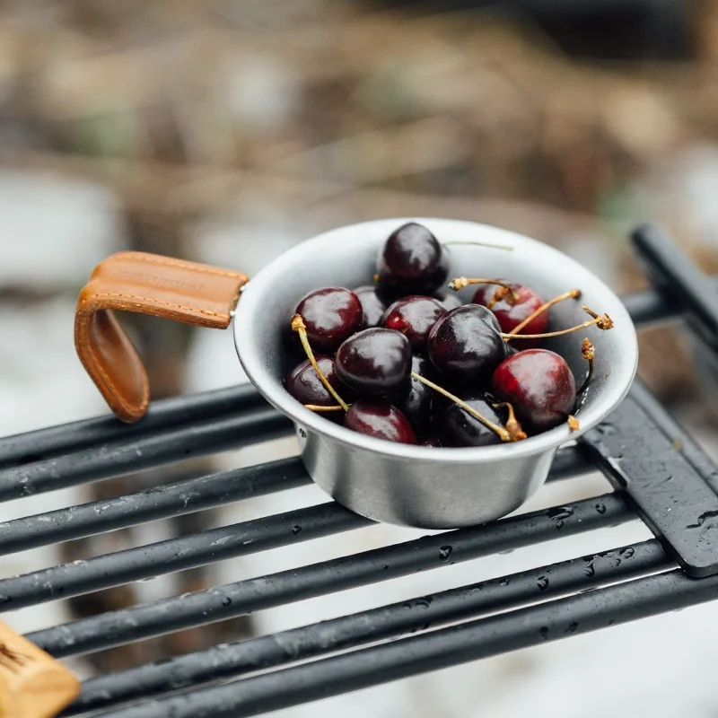 Stainless Sierra Cup - Durable Camping Cup with Leather Handle