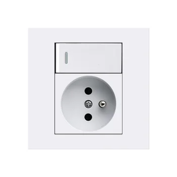86 Type Wall 10A Single Link Dual Control Switch Panel French Standard Socket Switch 16A French Style European LUFI Sockets 220v