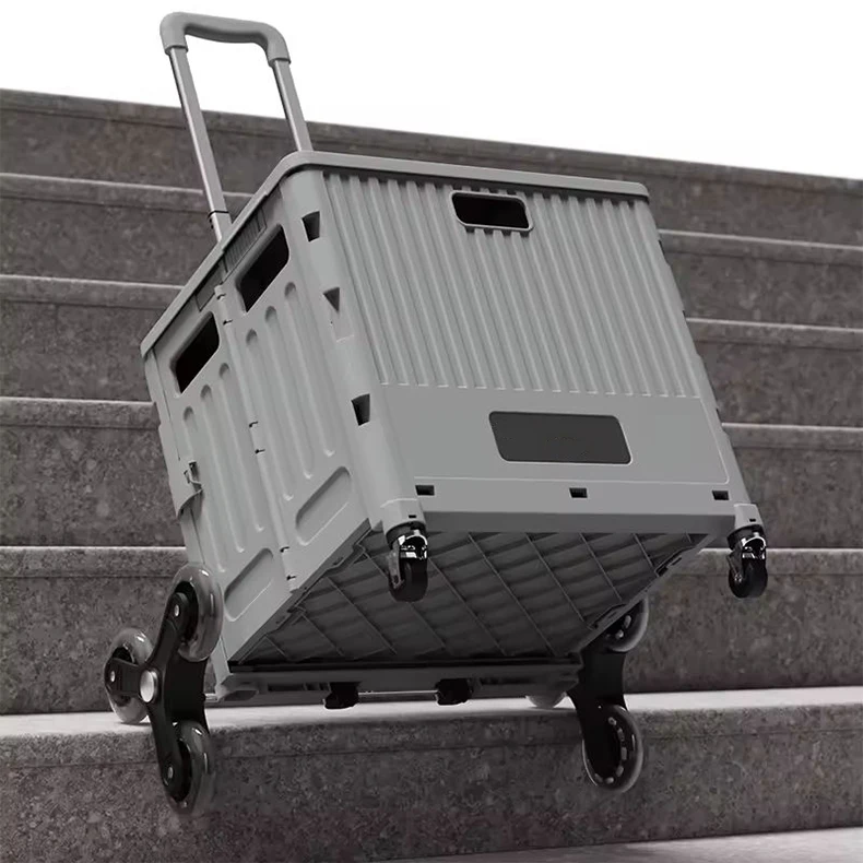 Stall Item Organizer Storage Containers Foldable Trolley Storage Cart Portable Folding Utility Cart with Lid supplier