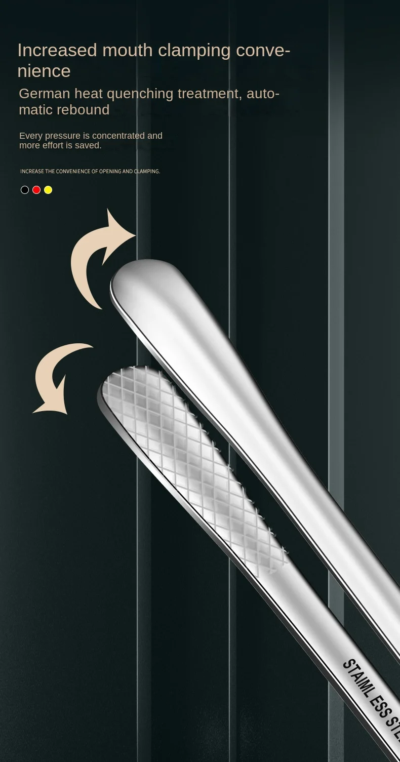 316L Stainless Steel Korean Style Kitchen Food Cooking Steak Buffet Tongs Small BBQ Metal Clip Anti-Scalding Barbecue Tool