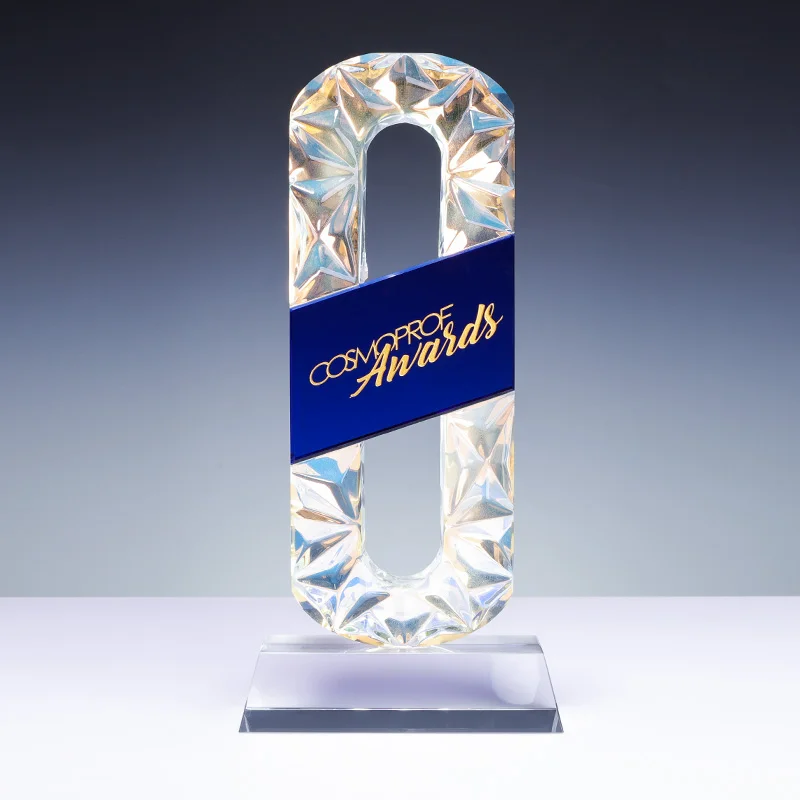 Factory Direct custom plated 8-font k9 crystal trophy factory