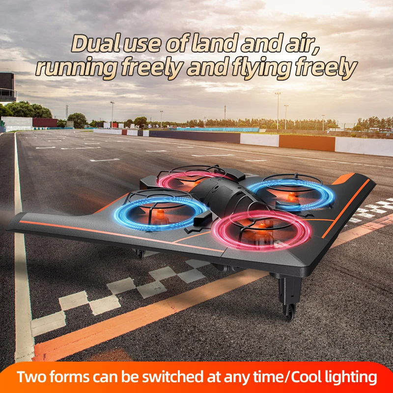 Global Drone GD02 RC Fighter Quadcopter F22 Airplane Jet Plane With LED Light Flying Toys for Kids Model Remote Control Drone