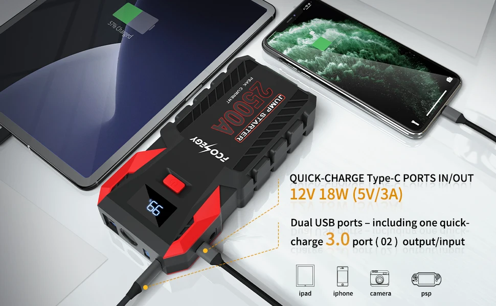 Portable Fconegy Fc300 Jumpstarter Powerbank Car Battery Booster Pack