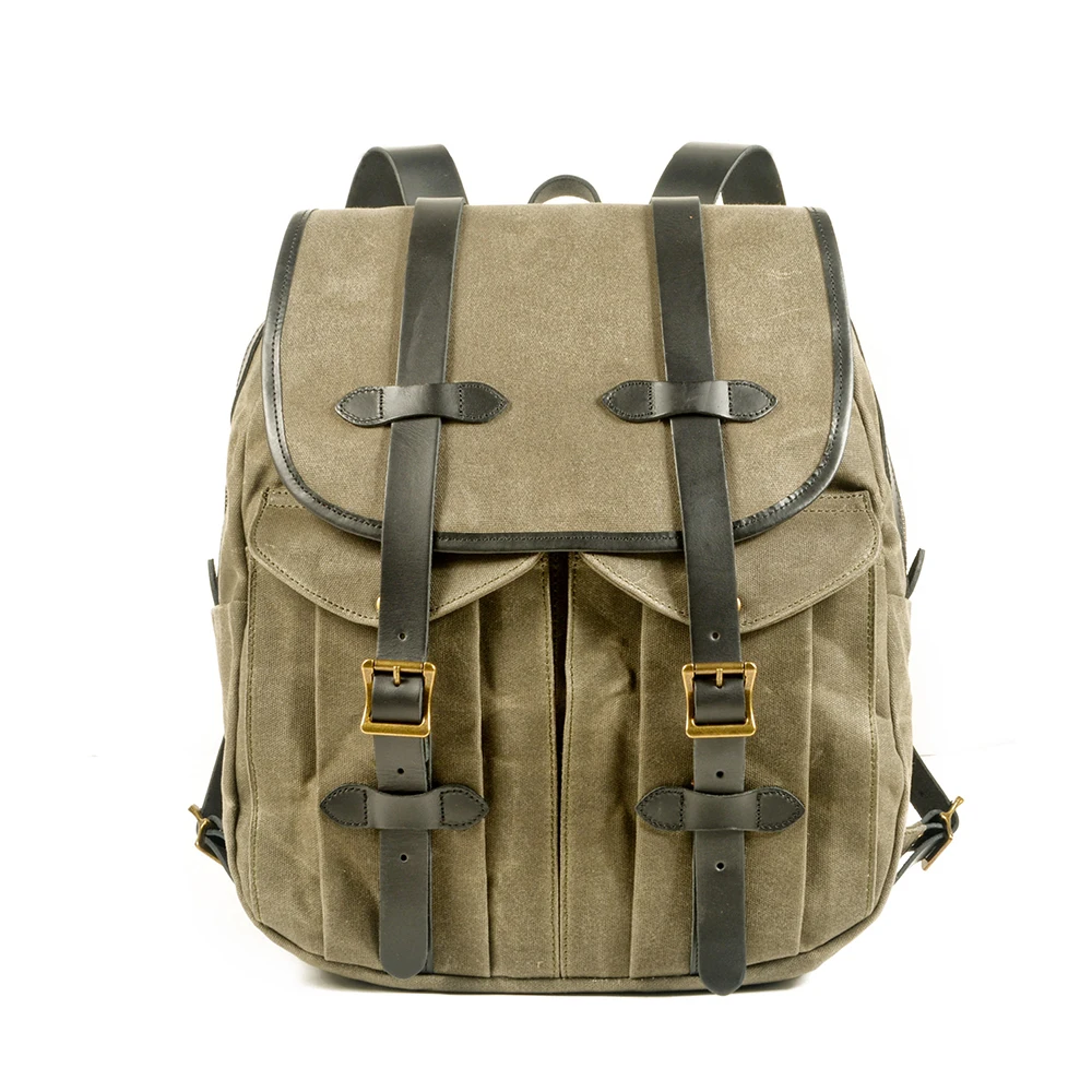 Canvas Vintage Backpack Leather Casual Outdoor Rucksack for Traveling Camping Backpack