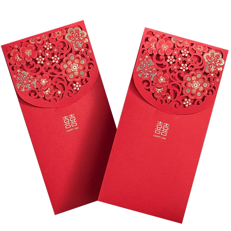 (30 Pieces/lot) Wedding Red Envelope New Year's Best Wish Lucky Money  Pocket Thickening Red Envelopes