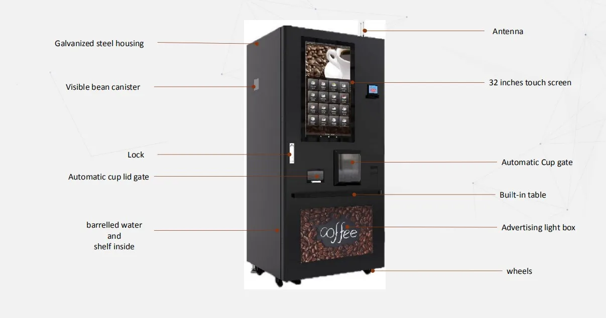 coffee vending machine Iced/hot Smart Type Bean to Cup Coffee Vending Machine with Ice maker