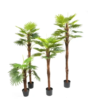 Plastic artificial plan Palm Tree Artificial Tree Anti Ultraviolet Fiberglass Luxury Space Decor Technology Customized Art Style