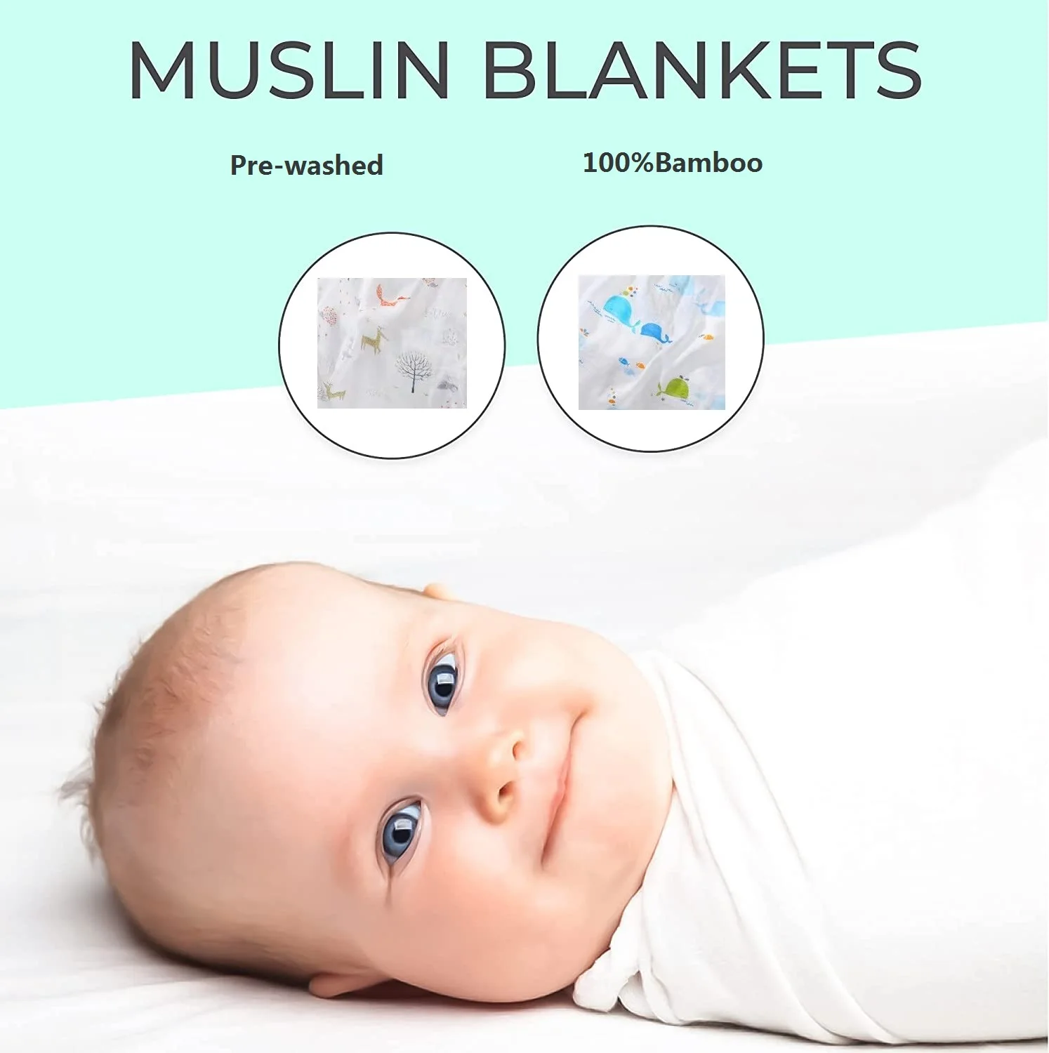 Wholesale Custom Print Quilt Bamboo Swaddle Muslin Baby Child Swaddle