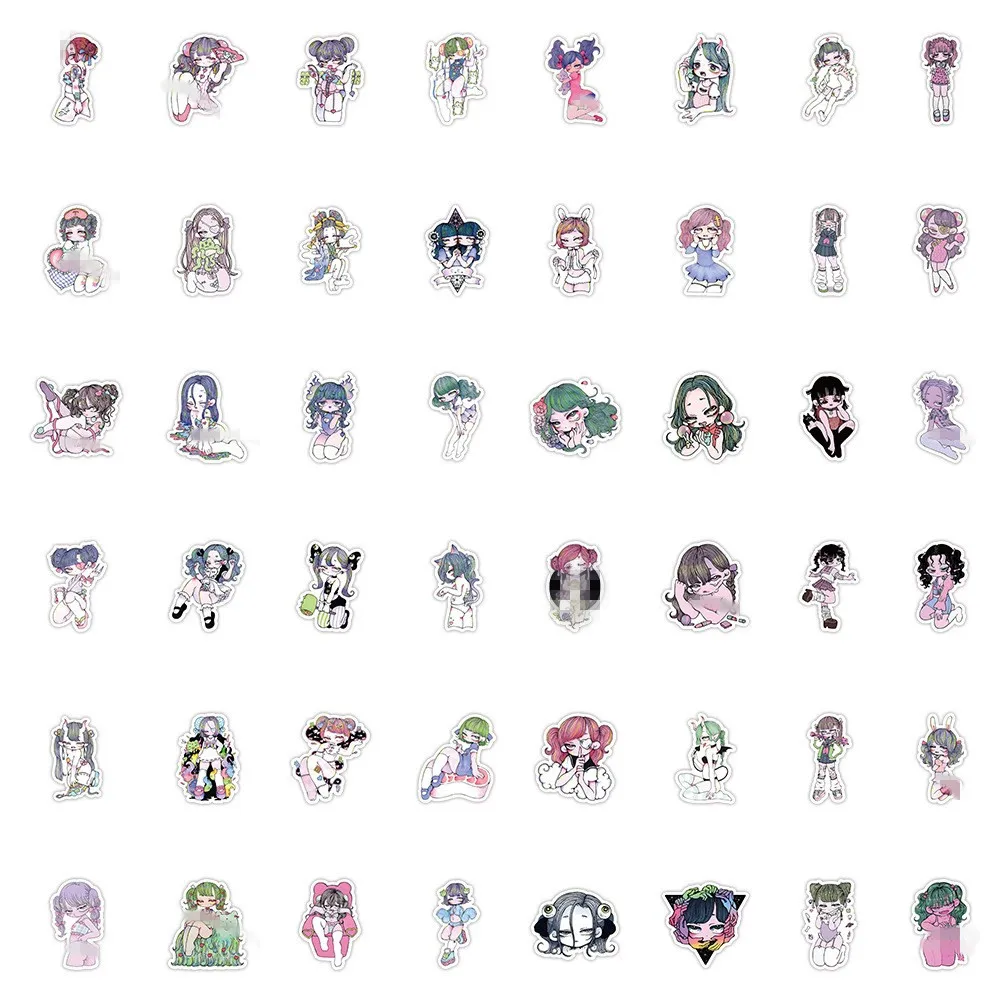 50pcs Japanese Hentaii Decal Cartoon Anime Sexy Girl Waifu Sticker ...