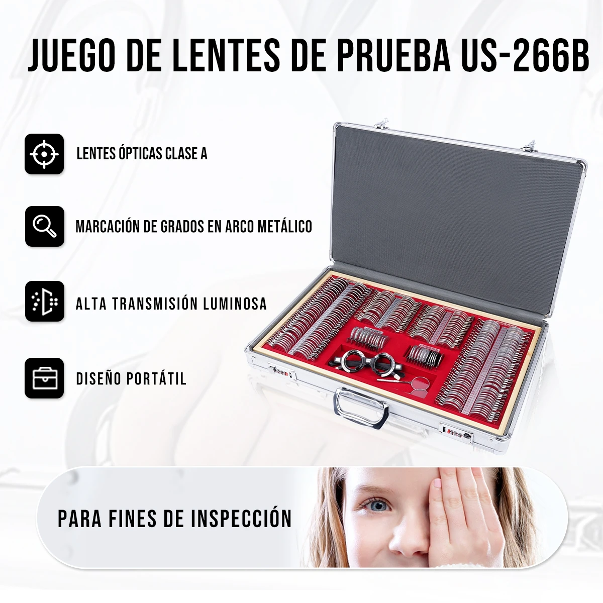 Eye Sight Examination Instrument Optical Optometry Test Box Equipment JS-266 Trial Lens Set