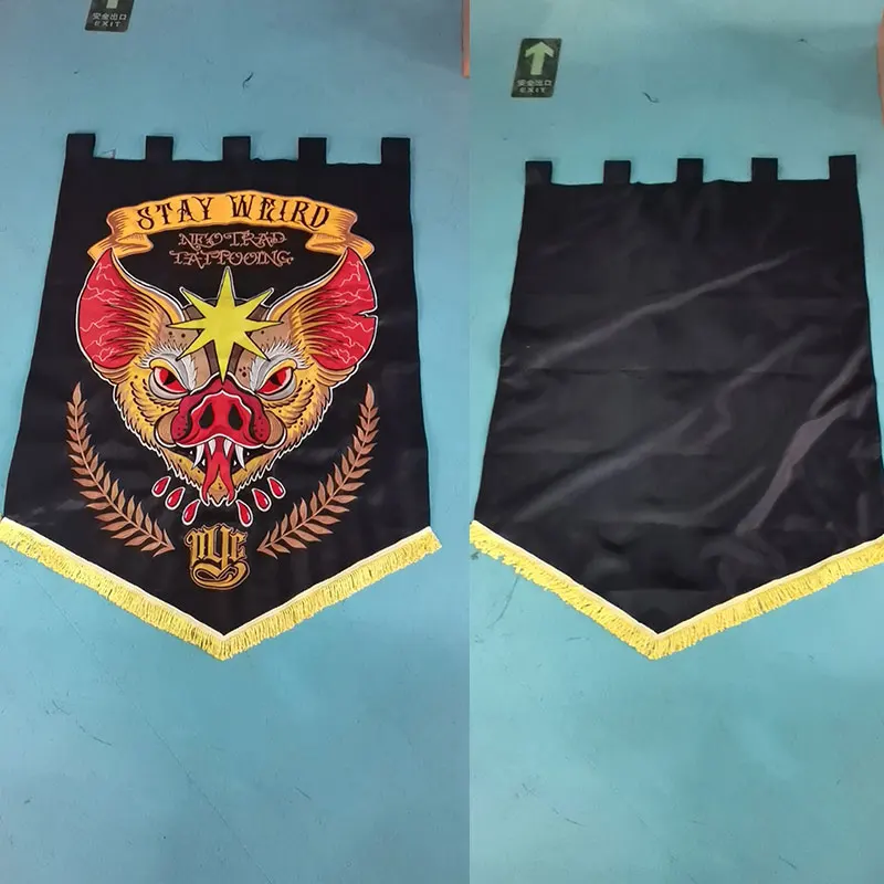 Promotional 100% Polyester Printing or Embroidery Custom Design Size Medieval Banners Flags Renaissance Banner Flag Heraldic Fla