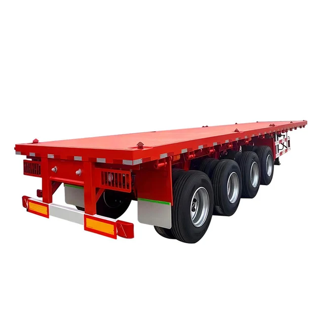 Low price high quality New 40 FT 3 axle tri axle flat bed flatbed container semi trailer for sale
