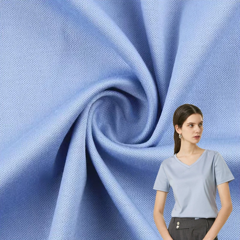 Organic Cotton Mercerize PIMA Single Jersey Knit Weft Cloth Mercerize PIMA 60s/2 Cotton SUPIMA Single Jersey Fabric for Garment