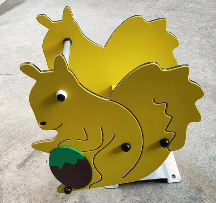 New PE Plate Squirrel Spring Rider Outdoor Playground Equipment Kids Swinging Trojan Horse