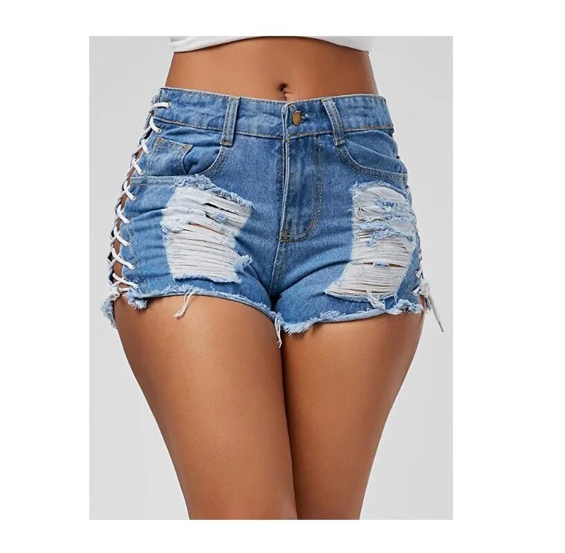 Out Bandage String Tassel Jeans 