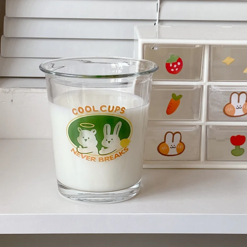 lelyi korean ins glass cup smiley