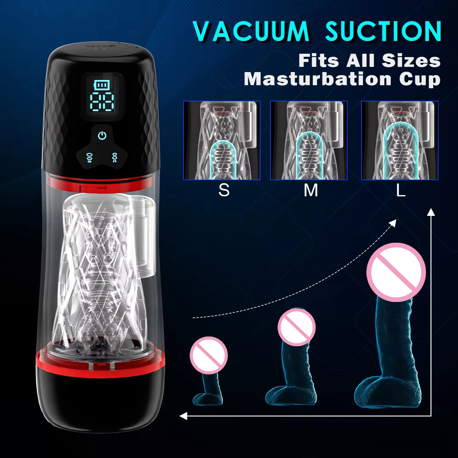 Intelligent Digital Display Male Masturbation Cup - 9 Frequencies Intelligent Digital Display Male Masturbation Cup - 9 Frequencies