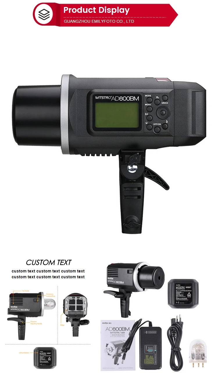 Ad600bm 600w Studio Flash Light Portable Outdoor Studio Flash Light For Ad600 Series Photography