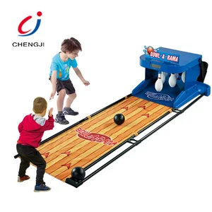 Chengji children playing bowling equipment electric scoring double game interactive  sports indoor bowling game for kids