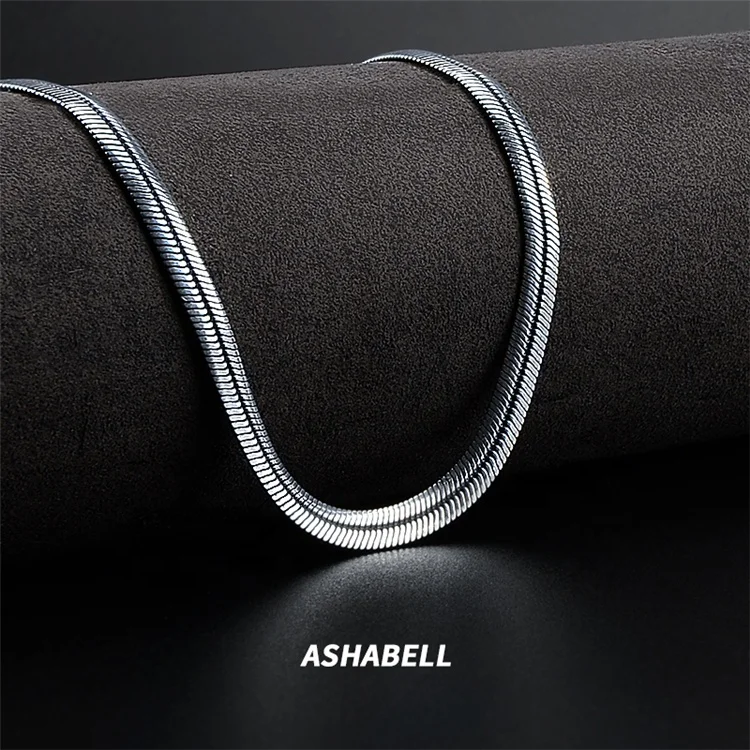 韓国発 [TATIANA] (SILVER925) Flat bold Snake Chain Necklace s-l400.jpg