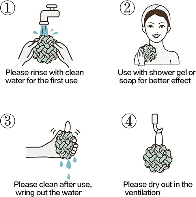 Wholesale High Quality Soft Bath Mesh Sponge For Body Bathroom Men Women Loofah Mixed Color