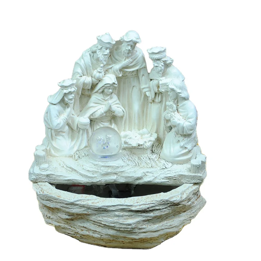 Resin Indoor Mini Angel Water Fountain for Table Decoration