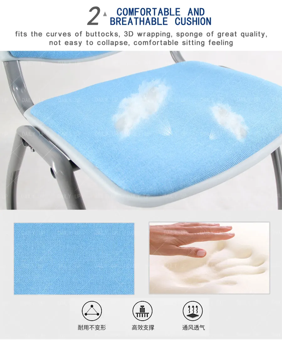 College Padded Chair Ventilated Children Study Chair with Tablet Chair Upholstered