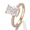 925 silver gold plated lab diamond ring